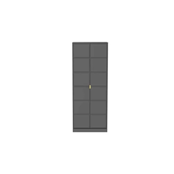Image of Ready Assembled Cuba Tall Plain Wardrobe - Dust Grey