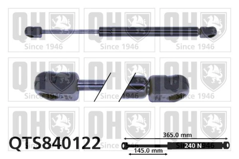 Image of QUINTON HAZELL Tailgate strut QUINTON HAZELL QTS840122