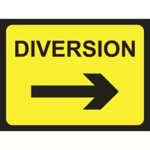 Image of Zintec 1050 x 750mm Diversion Arrow Right Road Sign (no frame)