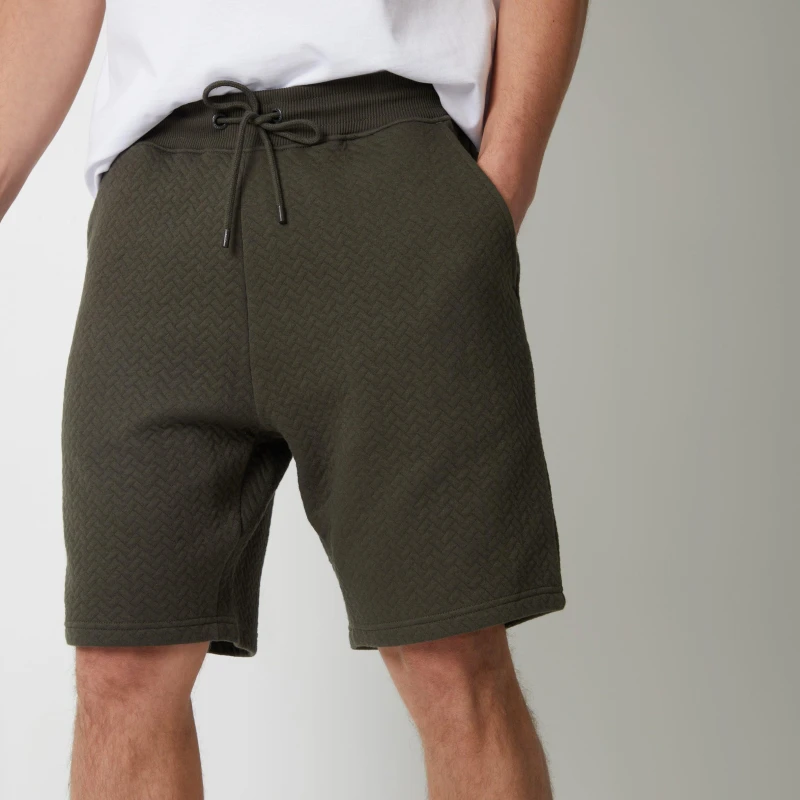 Image of Threadbare Cotton Blend Textured Sweat Shorts - Green Green S