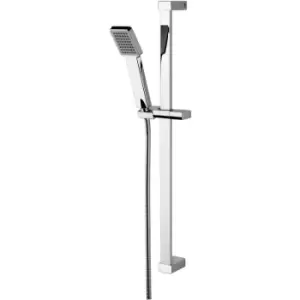 image of Square Slider Rail Shower Kit 700mm High - Chrome - Nuie