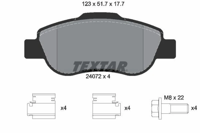 Image of Brake pad set TEXTAR 2407201