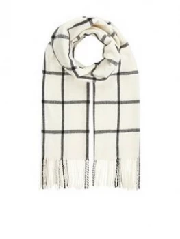 image of Accessorize Carter Window Pane Check Blanket Scarf - Black/White