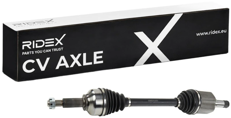 Image of RIDEX 13D1046 Drive shaft Front Axle, with bearing(s) Drive Shaft (13)