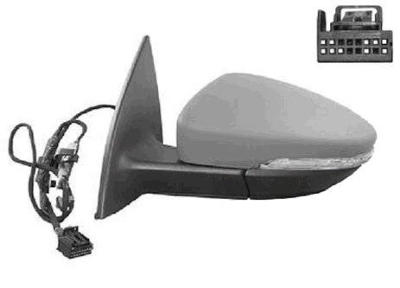 Image of VAN WEZEL 5891807 Wing mirror * HAGUS * Left, Heatable, primed Outside Mirror (50)