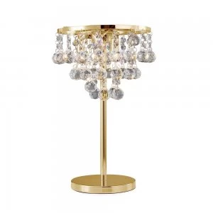 Image of Table Lamp 3 Light French Gold, Crystal