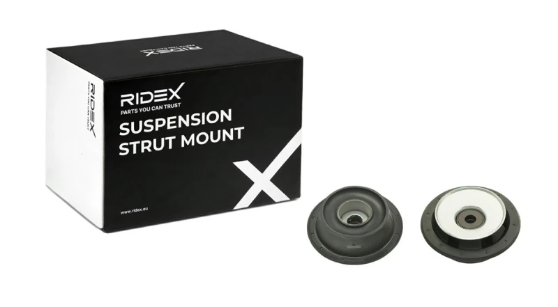 Image of RIDEX 1180S0882 Top strut mount Front Axle, with bearing(s) Elastomer Suspension Strut Support Bearing (1180)