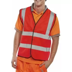 Image of BSEEN EN ISO 20471 VEST RED SML - Hi Vis - Red - Beeswift