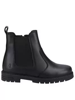 Image of Hush Puppies HUSH PUPPIES Laura Senior School Boot - Black, Size 4 Older