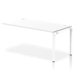 image of Impulse Bench Single Row Ext Kit 1600 White Frame Office Bench Desk White