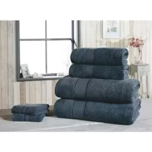 image of Rapport Luxury Royal Velvet Bathroom 6 Piece Bath Set, Denim