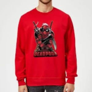 Image of Marvel Deadpool Ready For Action Sweatshirt - Red - L