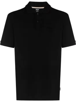 BOSS Pallas embroidered logo polo shirt Black