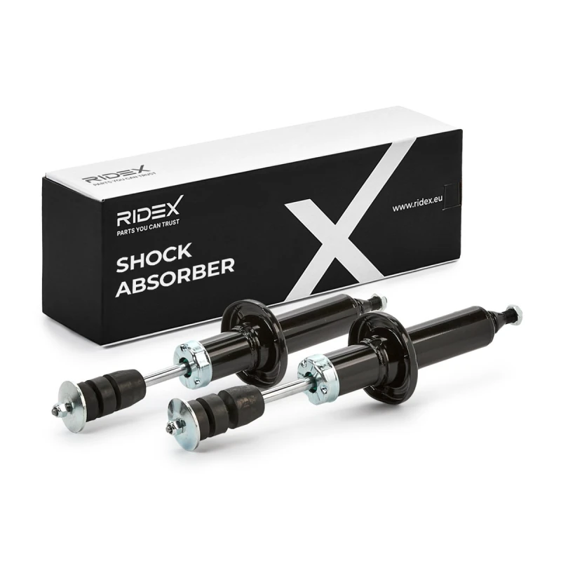 Image of RIDEX 854S18037 Shock absorber Front Axle, Oil Pressure, Twin-Tube, Spring-bearing Damper, Bottom Pin Shock Absorber (854)