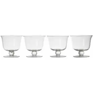 Image of Premier Housewares Set of 4 Clear Glass Dessert Dishes/ Plates Sets For Serving Food Transparent Modern Design Plates For Cake / Desserts Dish 11 x