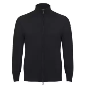 image of Paul And Shark Merino Zip Cardigan - Black