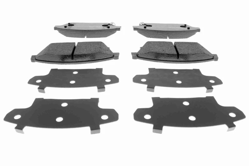Image of VAICO V40-0681 Brake pad set Front Axle, with acoustic wear warning, with accessories, Q+, original equipment manufacturer quality Brake Pad Set,disc