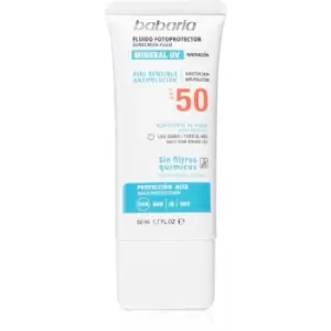 image of Babaria Sun Face Sunscreen Fluid without Chemical Filters for Face SPF 50 50ml