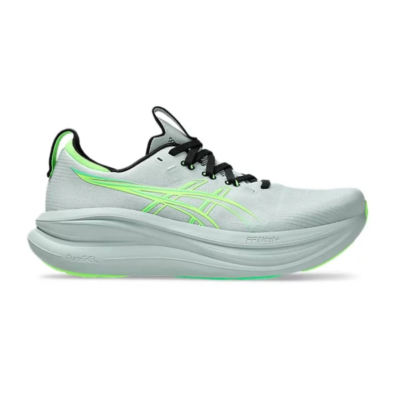 Image of Asics Gel-Nimbus 28 Gray Green SS26 Shoes, Size 44,5 - EUR
