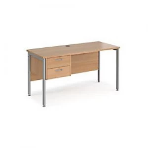 Image of Maestro 25 H-Frame Desk with Two Drawer Pedestal 600mm