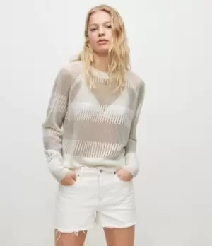 Image of AllSaints Womens Misha Lou Jumper, White Sparkle, Size: XS