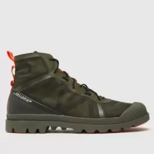 Image of Palladium Dark Green Pampa Travellite Trainers