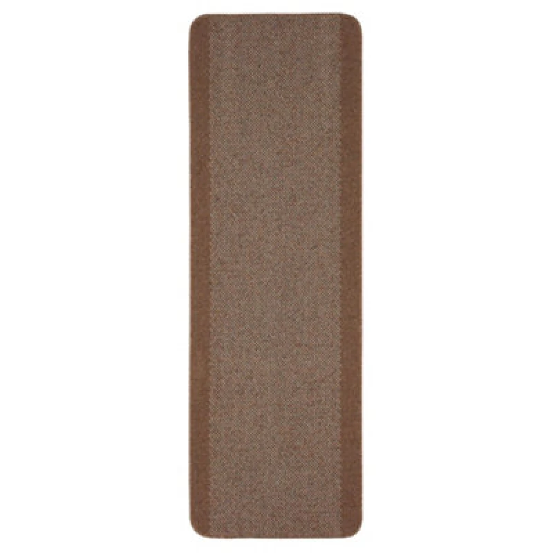 Image of THE RUGS Washable Designer Rugs & Mats Bordered Design in Brown 110Br Size: 67cm x 200cm Brown Unisex 67cm x 200 cm