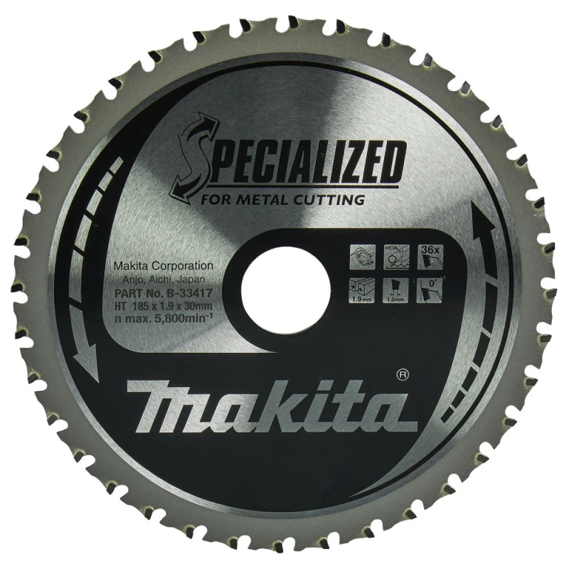 Image of Makita SPECIALIZED Circular Saw Blade for Mild Steel Cutting B-33417 Diameter: 185mm