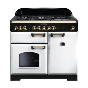 Image of Rangemaster 113860 CDL100DFFWH-B Classic Deluxe 100cm Dual Fuel Range Cooker White-B