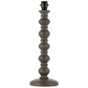 Image of Solid Wood Table Lamp Base Solid Grey Wash Finish Bedside Desk Feature Light