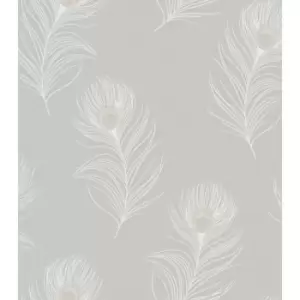 image of Holden Decor Pavona Grey Wallpaper