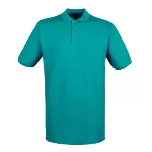 image of Henbury Mens Modern Fit Cotton Pique Polo Shirt (3XL) (Bright Jade)