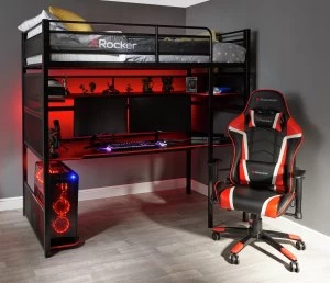 Image of X Rocker Battle Bunk Gaming Bed and Alexis Mattress Package