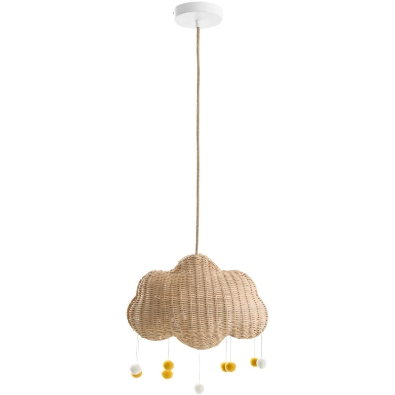Image of Beliani Pendant Lamp Cloud Onon Rattan Natural