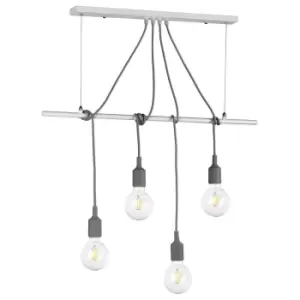 image of Wire 4 Light Bar Pendant Ceiling Light, White