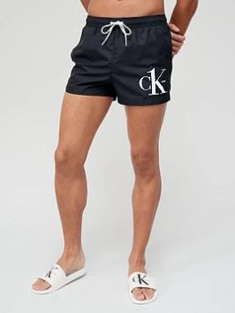 Image of Calvin Klein Logo Swim Shorts - Black, Size L, Men