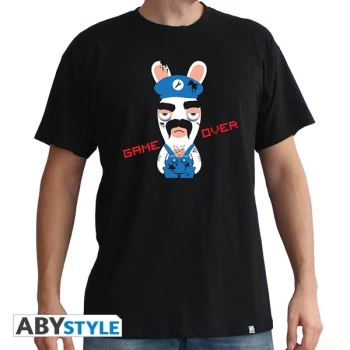 Image of Lapins Cretins - Game Over Mens Large T-Shirt - Black