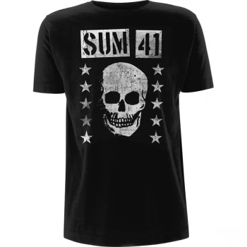 Image of Sum 41 - Grinning Skull Unisex Large T-Shirt - Black
