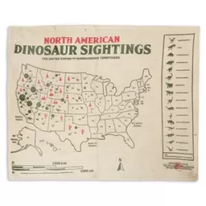 image of Jurassic World Dino Sightings Map Fleece Blanket - L