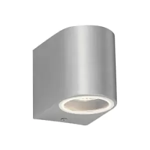 Image of Saxby Lighting - Saxby Doron - 1 Light Outdoor Wall Light Brushed Alloy, Glass IP44, GU10