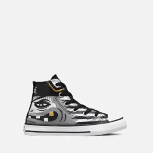Image of Converse Kids Chuck Taylor All Star Pirate Print Hi-Top Trainer - White/Black/Gold - UK 12 Kids