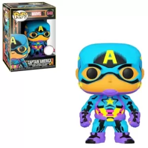 image of Marvel Black Light Captain America Funko EXC Pop! Vinyl