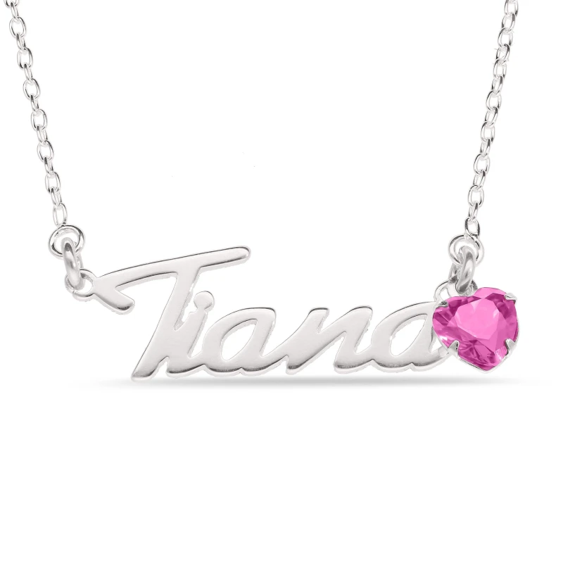 Image of Be You Sterling Silver October CZ Birthstone Pendant Silver female One Size
