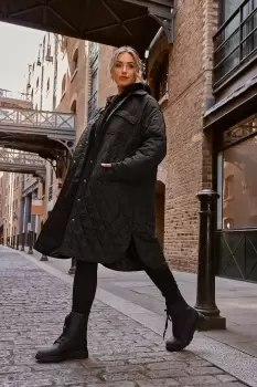 Image of Quilted Longline Jacket