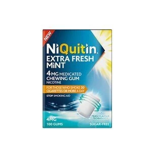 Image of NiQuitin Extra Fresh Mint 4mg Medicated Chewing Gum 100 Gums