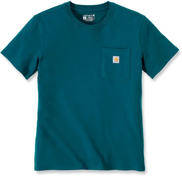 Image of Carhartt Loose Fit Heavyweight K87 Pocket Ladies T-Shirt, green, Size L for Women