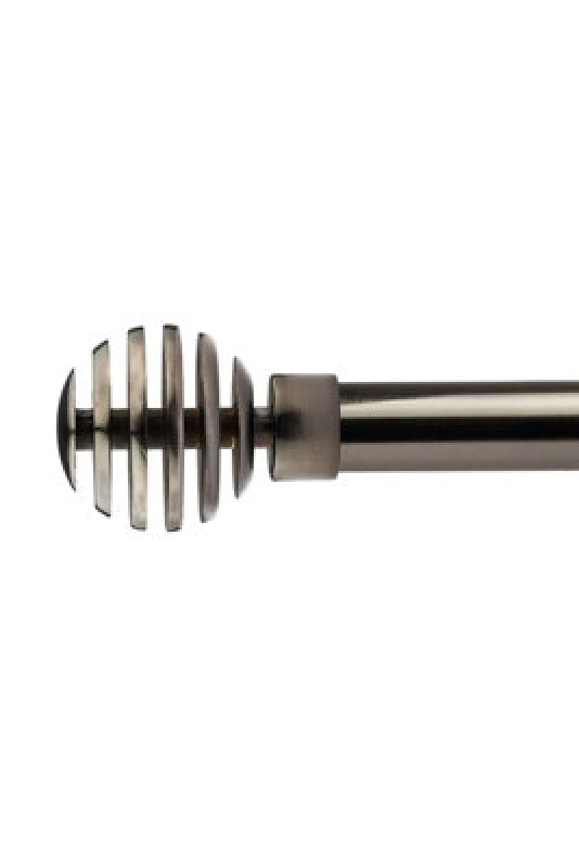 Image of Unknown 16-19mm Geneva Extendable Eyelet Metal Curtain Pole Set Black Silk 120-210Cm