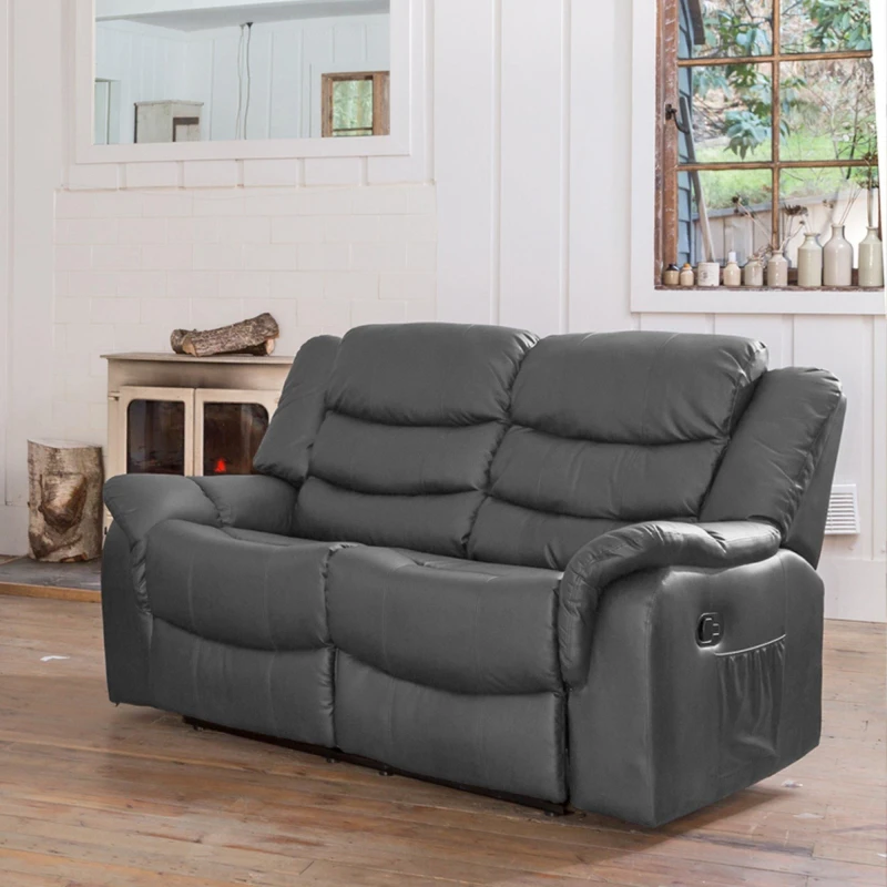 Image of Artemis Home Almeira 2 Seat Recliner Sofa in Grey Grey Unisex