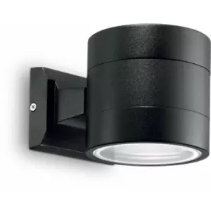 image of 01-ideal Lux - SNIF ROUND Black wall light 1 bulb