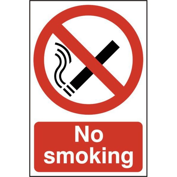 image of ASEC No Smoking 400mm x 600mm PVC Self Adhesive Sign